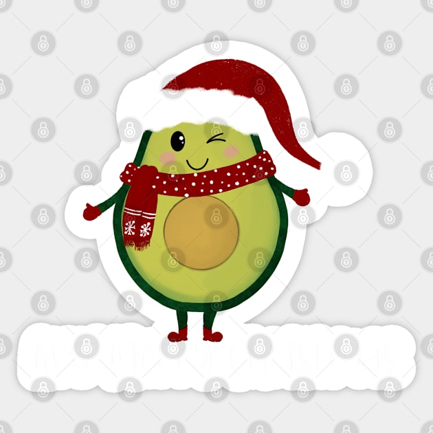 Avo Merry Christmas, Xmas avocado Sticker by BosskaDesign